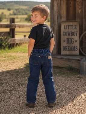 Wrangler Elastic-Waist Classic Boot Cut Denim Jeans Boys